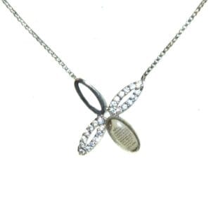 Nanopi Yonca Zirkon 925 Ayar gümüş kolye .