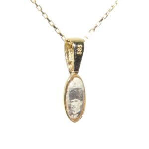 Nanopi Koleksiyon Atatürk14 Ayar Yeşil Altın kolye